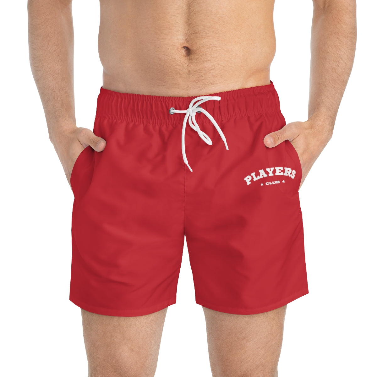 Classic Players Club Men's Swim Trunks In Brick Red