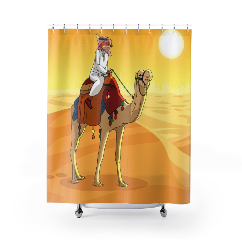 Extra Long Shower Curtain Silky The Fox Camel Desert