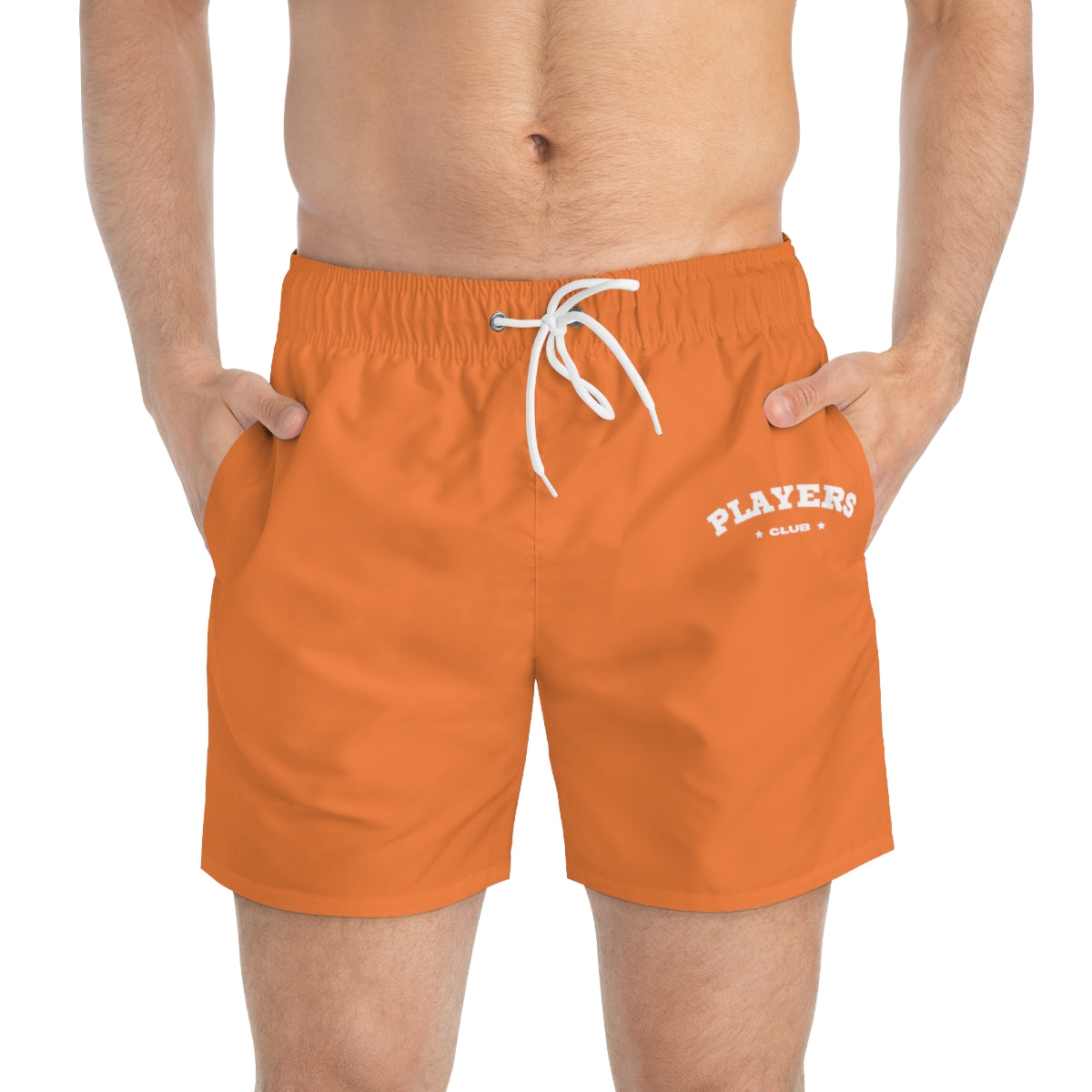 Classic Players Club Men's Swim Trunks In Red Fox Orange