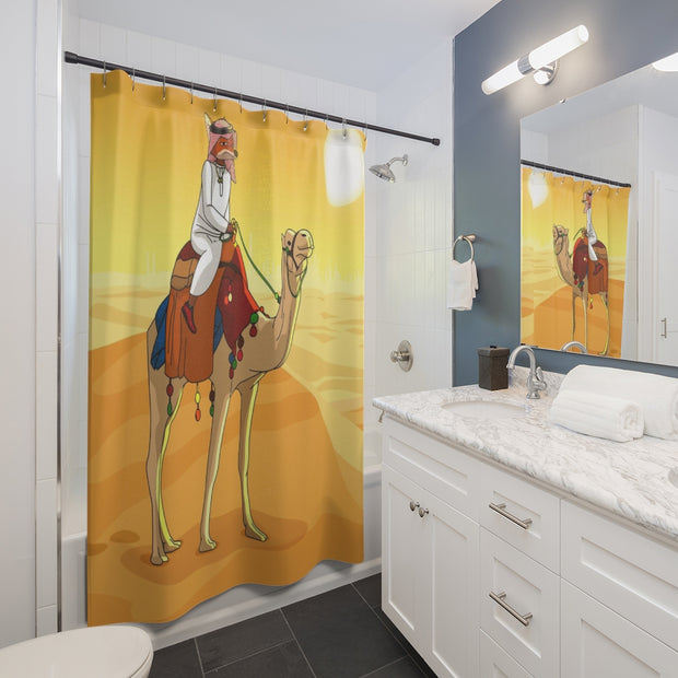 Extra Long Shower Curtain Silky The Fox Camel Desert