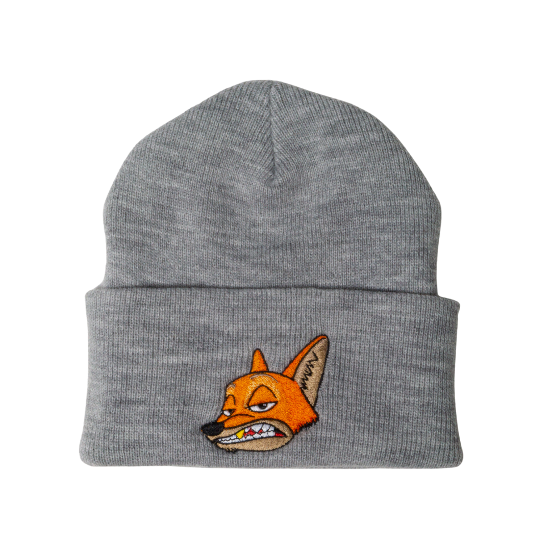 Slick As A Fox Premium Beanie In Smoke Grey