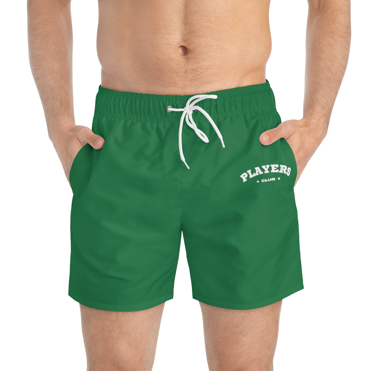 Classic Players Club Men's Swim Trunks In Money Green