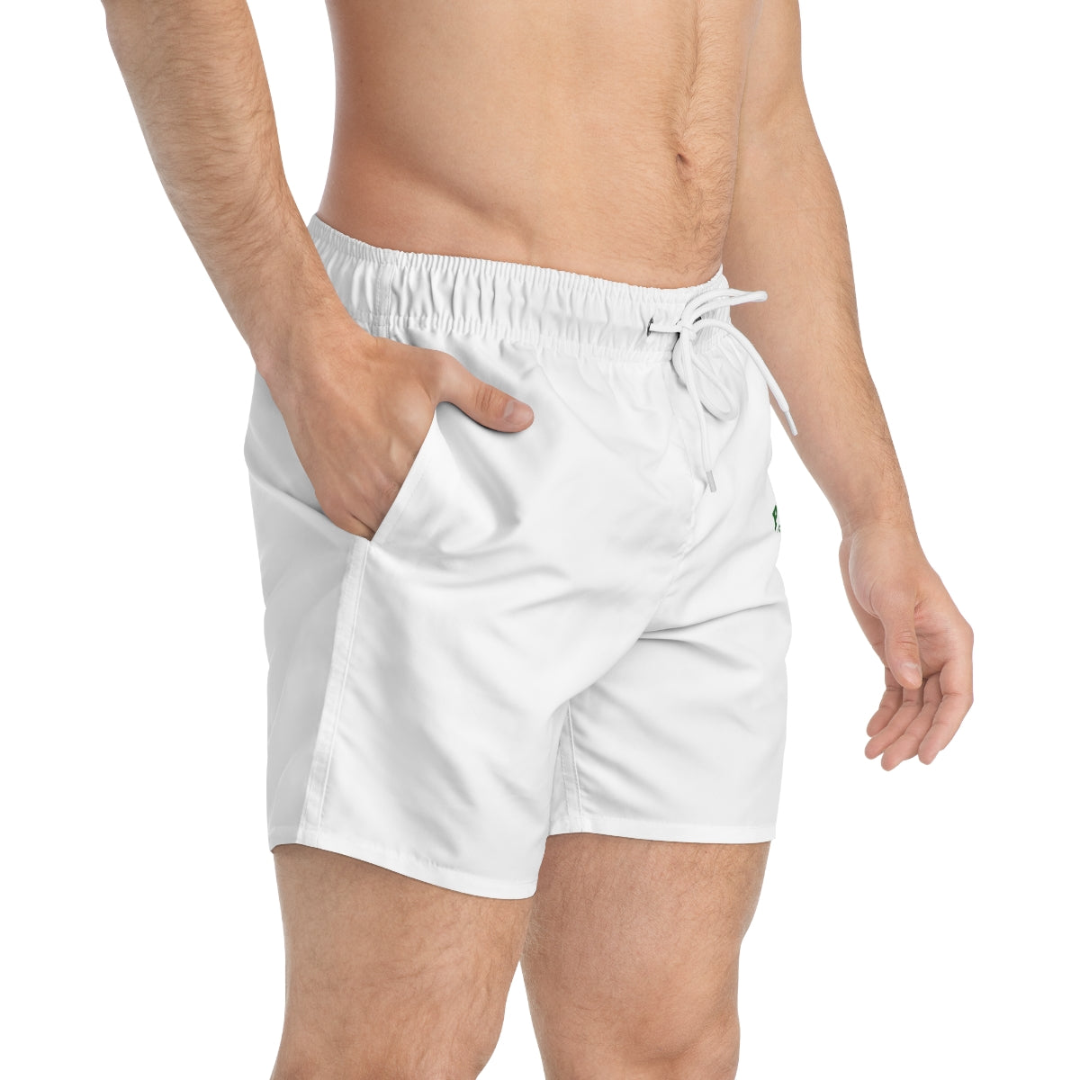 Classic Players Club Men's Swim Trunks In Powder White