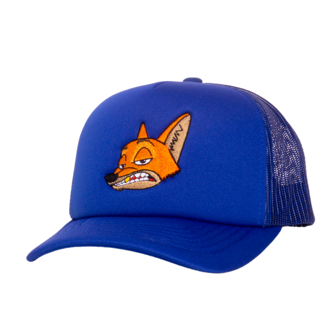 Slick As A Fox Trucker Hat In Royal Blue