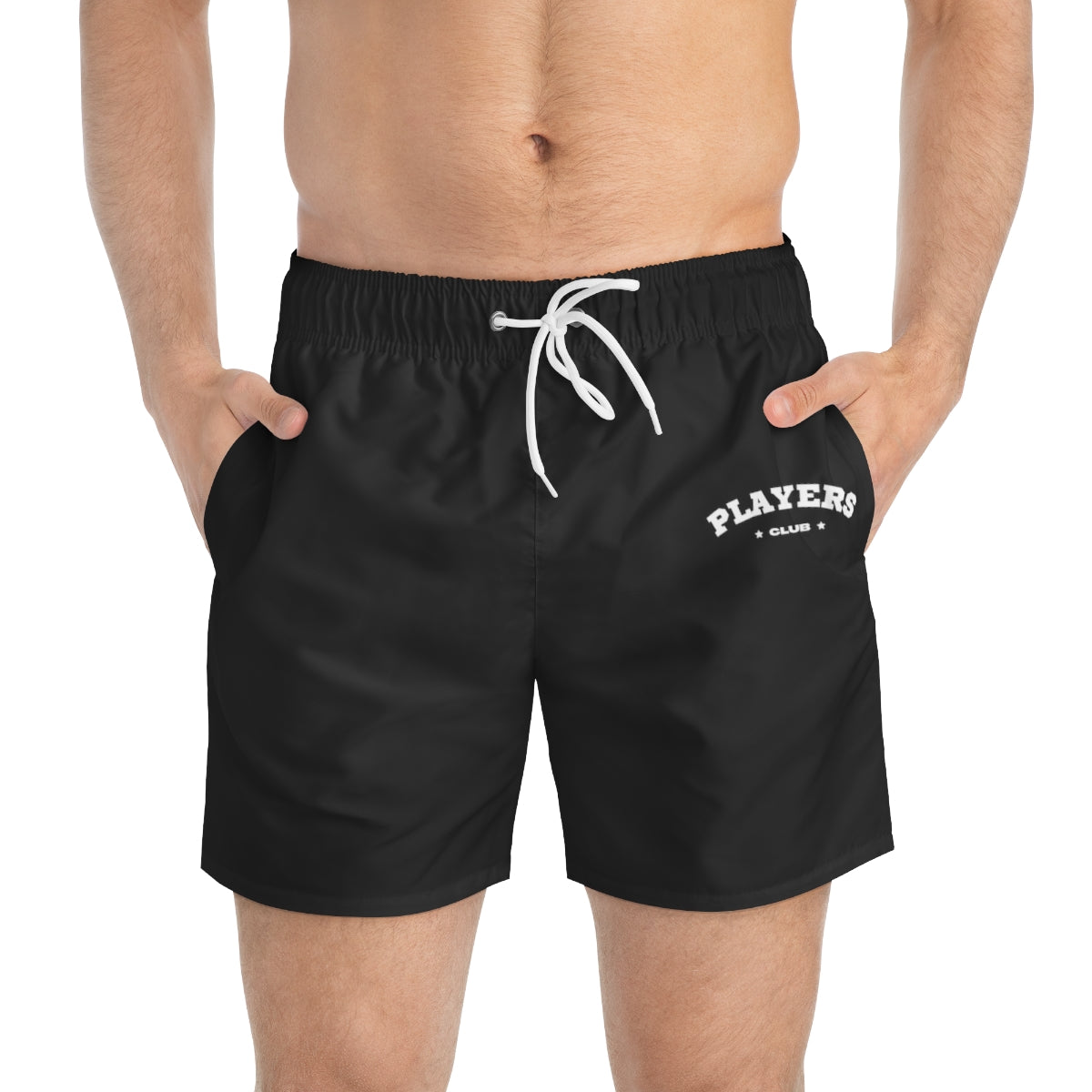 Classic Players Club Men's Swim Trunks In Midnight Black