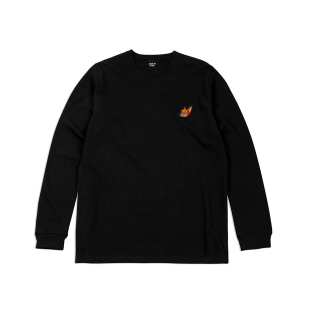 Heavyweight Long Sleeve Fox Tee In Midnight Black