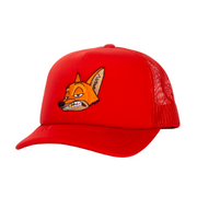 Slick As A Fox Trucker Hat In Crimson Red