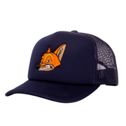 Slick As A Fox Trucker Hat In Navy Blue