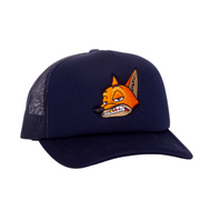 Slick As A Fox Trucker Hat In Navy Blue