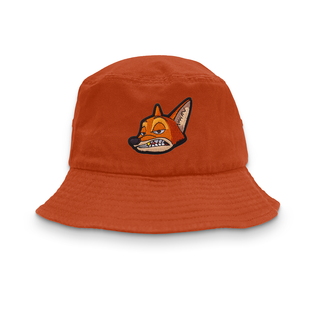 Slick As A Fox Bucket Hat In Red Fox Orange