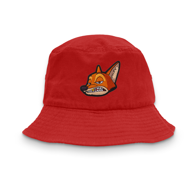 Slick As A Fox Bucket Hat In Brick Red