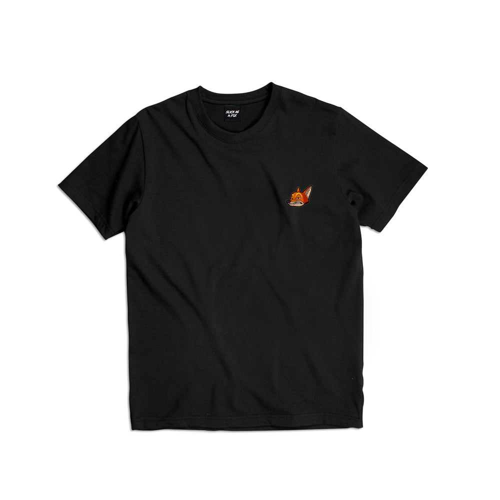 Heavyweight Short Sleeve Fox Tee In Midnight Black