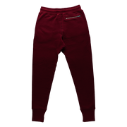 Fitted Zipper Fox Sweatpant In Burgundy