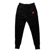 Fitted Zipper Fox Sweatpant In Midnight Black