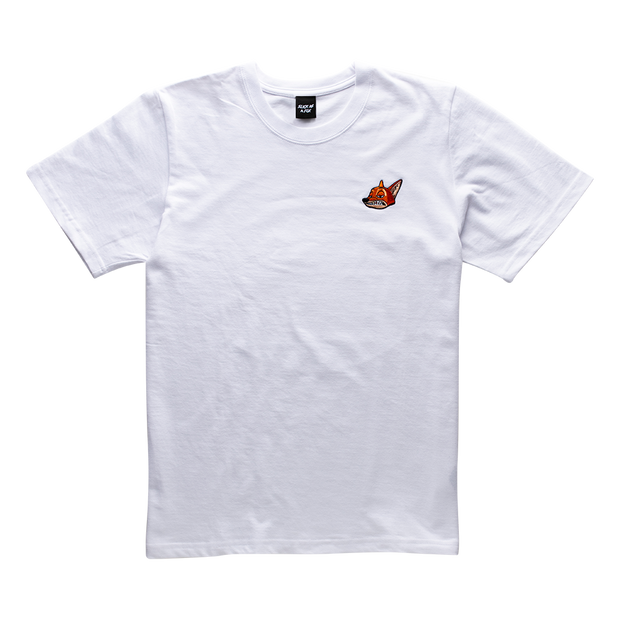 Heavyweight Short Sleeve Fox Tee In Powder White