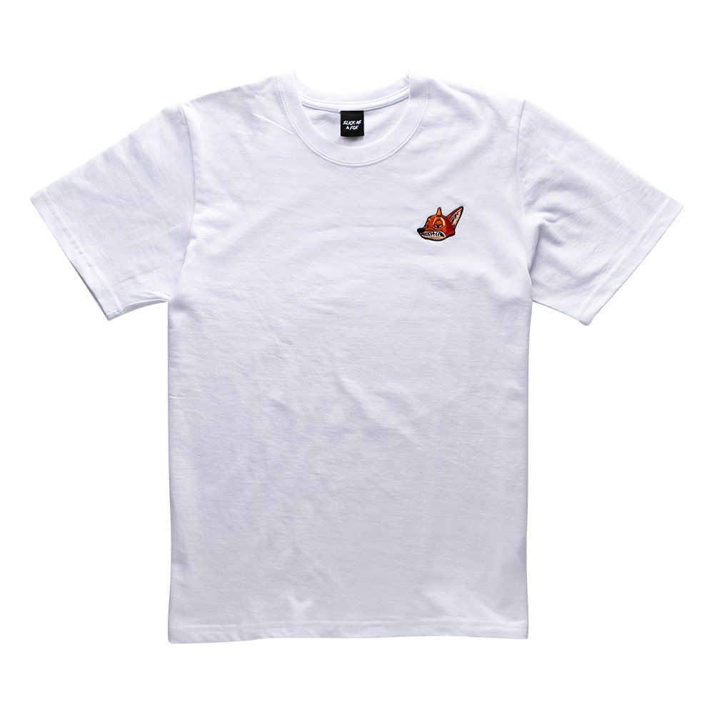 Heavyweight Short Sleeve Fox Tee In Powder White