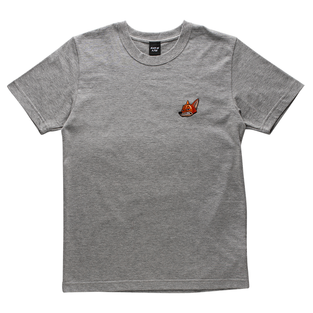 Heavyweight Short Sleeve Fox Tee In Smoke Grey