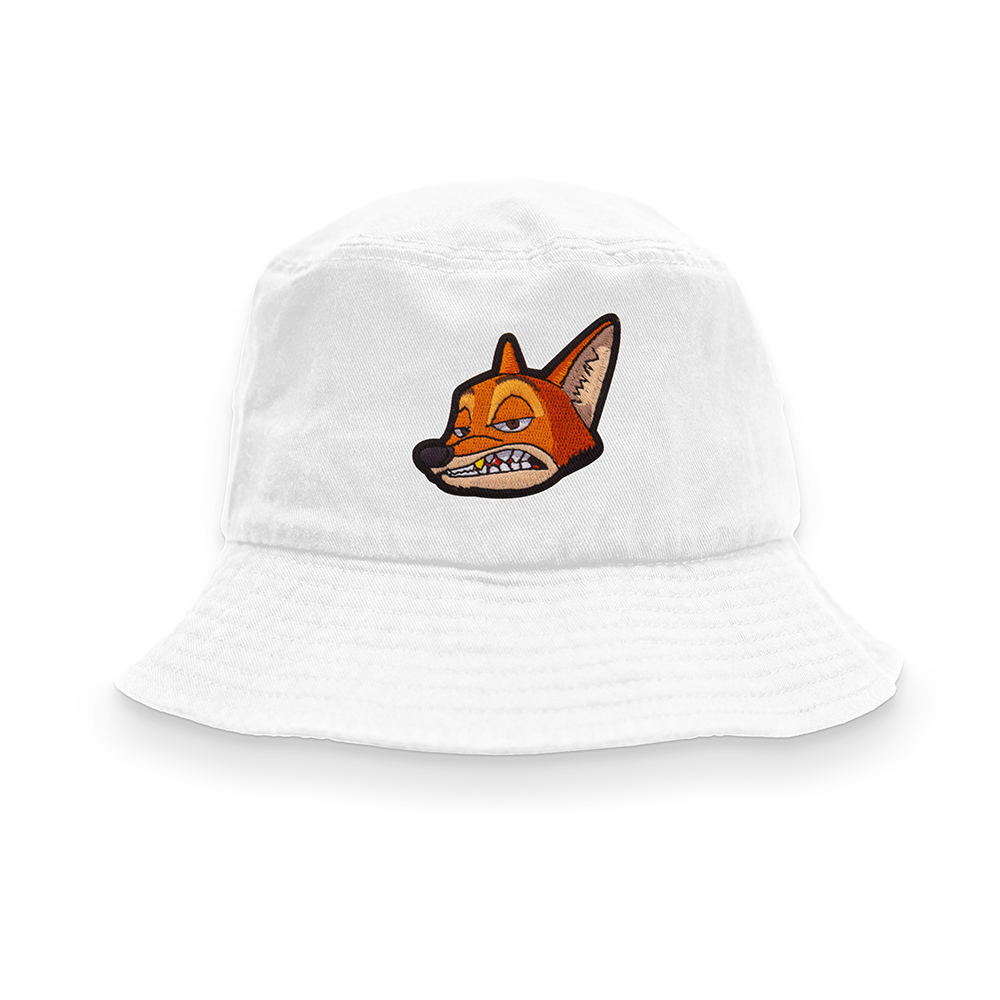 Slick As A Fox Bucket Hat In Powder White